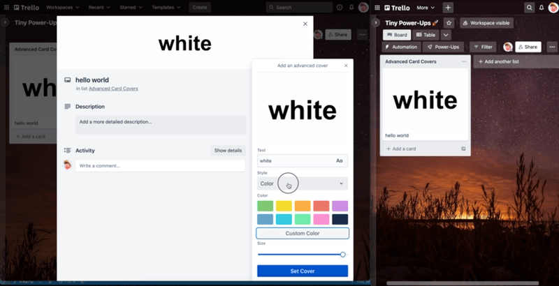 Advanced Card Covers - Tiny Power-Ups Club Power-Up | Trello